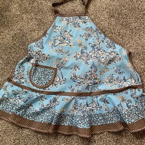 Toile Print Hand-sewn Apron